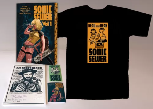 SONIC SEWER Vol 1 Art Card & Tshirt Bundle (PRE-ORDER)